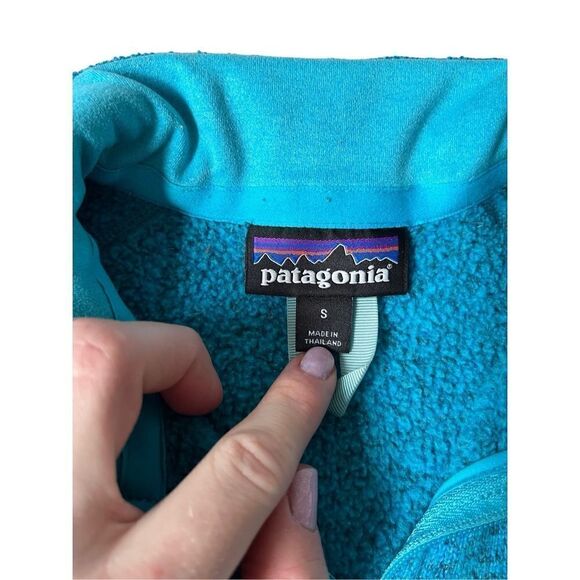 Patagonia Better Sweater 1/4 Zip Fleece Pullover size S Blue Turquoise - Picture 3 of 11